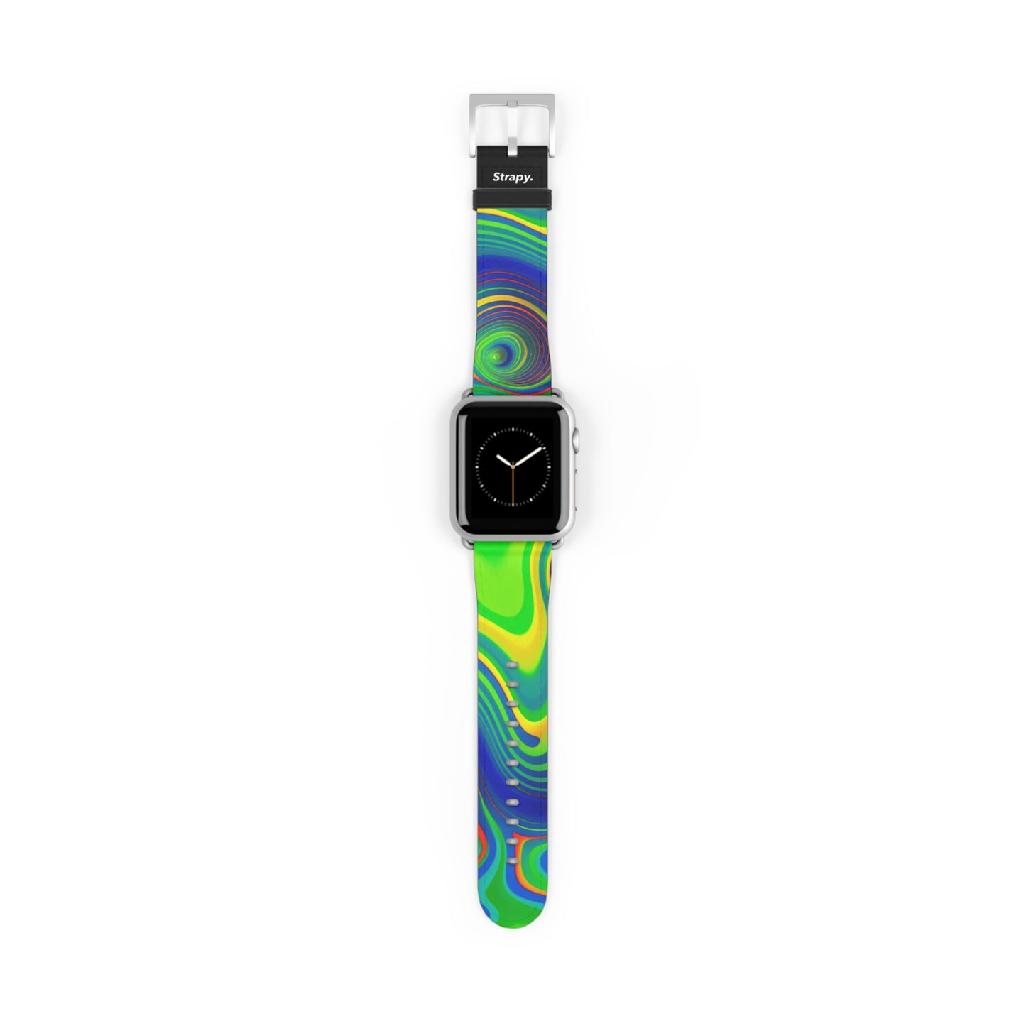 Surreal Wavy Heatmap Pattern Leather Apple Watch Band