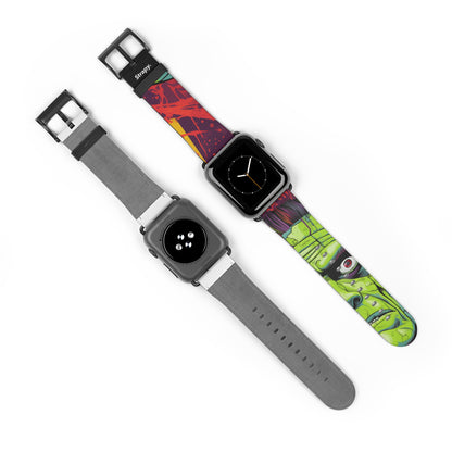 Art Pop Frankenstein Monster – Apple Watch Armband/Band aus Leder