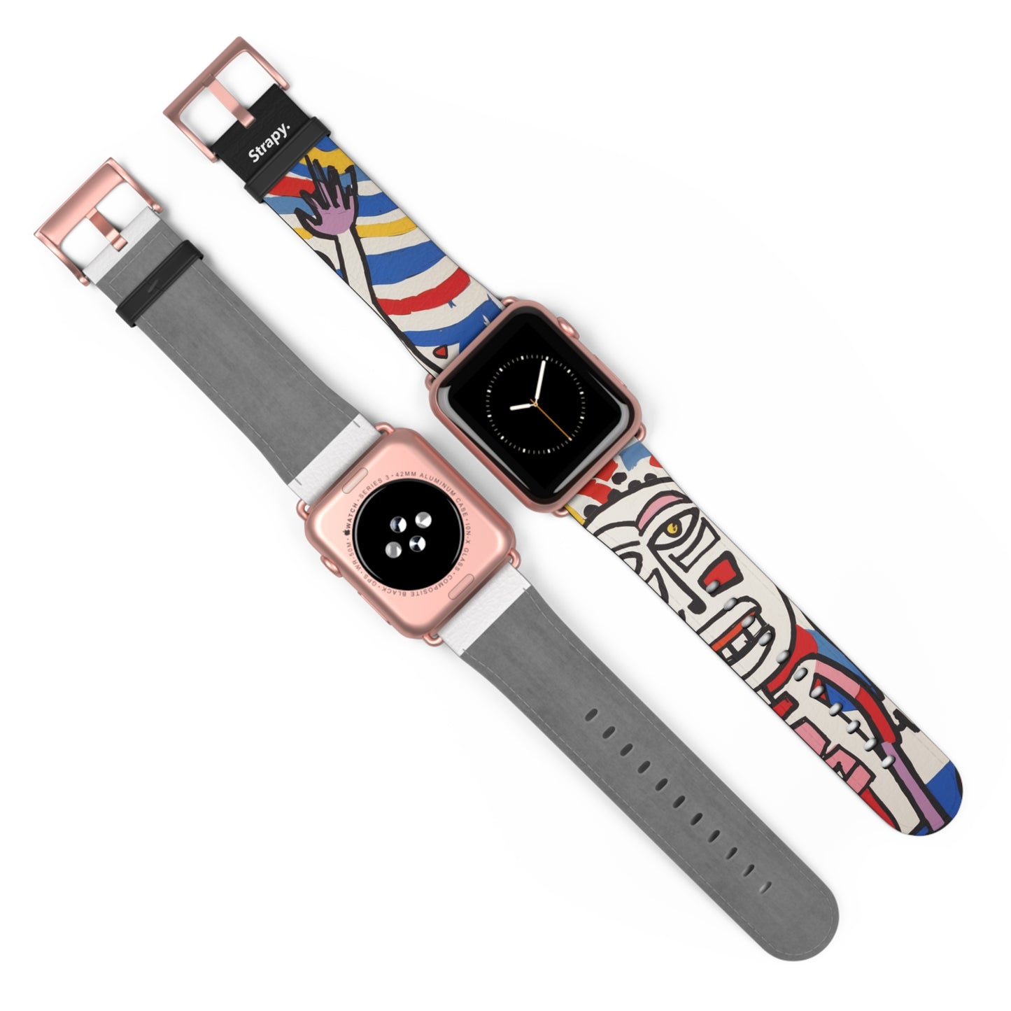 Abstract Jean Dubuffet Homage The Man - Leather Apple Watch Strap/Band