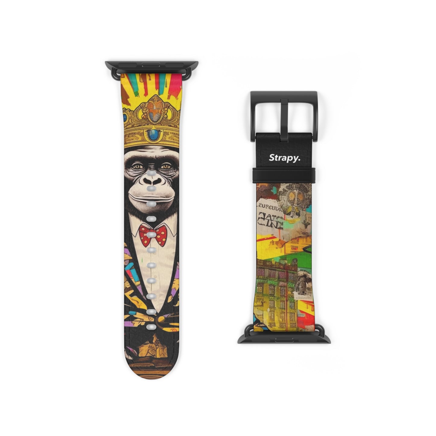 Art Pop Alec Monopoly Homage King Monkey - Leather Apple Watch Strap/Band