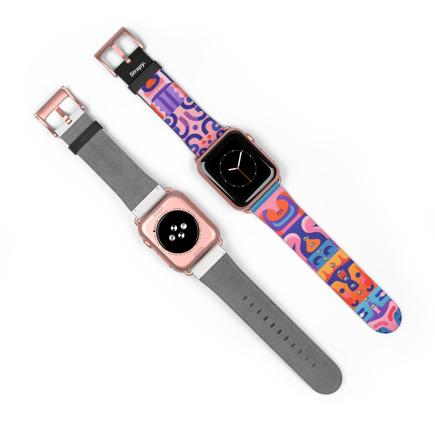 Motif de créatures pop d'art abstrait - Bracelet/Bande Apple Watch en cuir