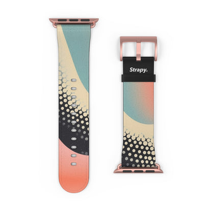 Abstract Risograph Pastel Polka Dots Snake Pattern - Leather Apple Watch Strap/Band