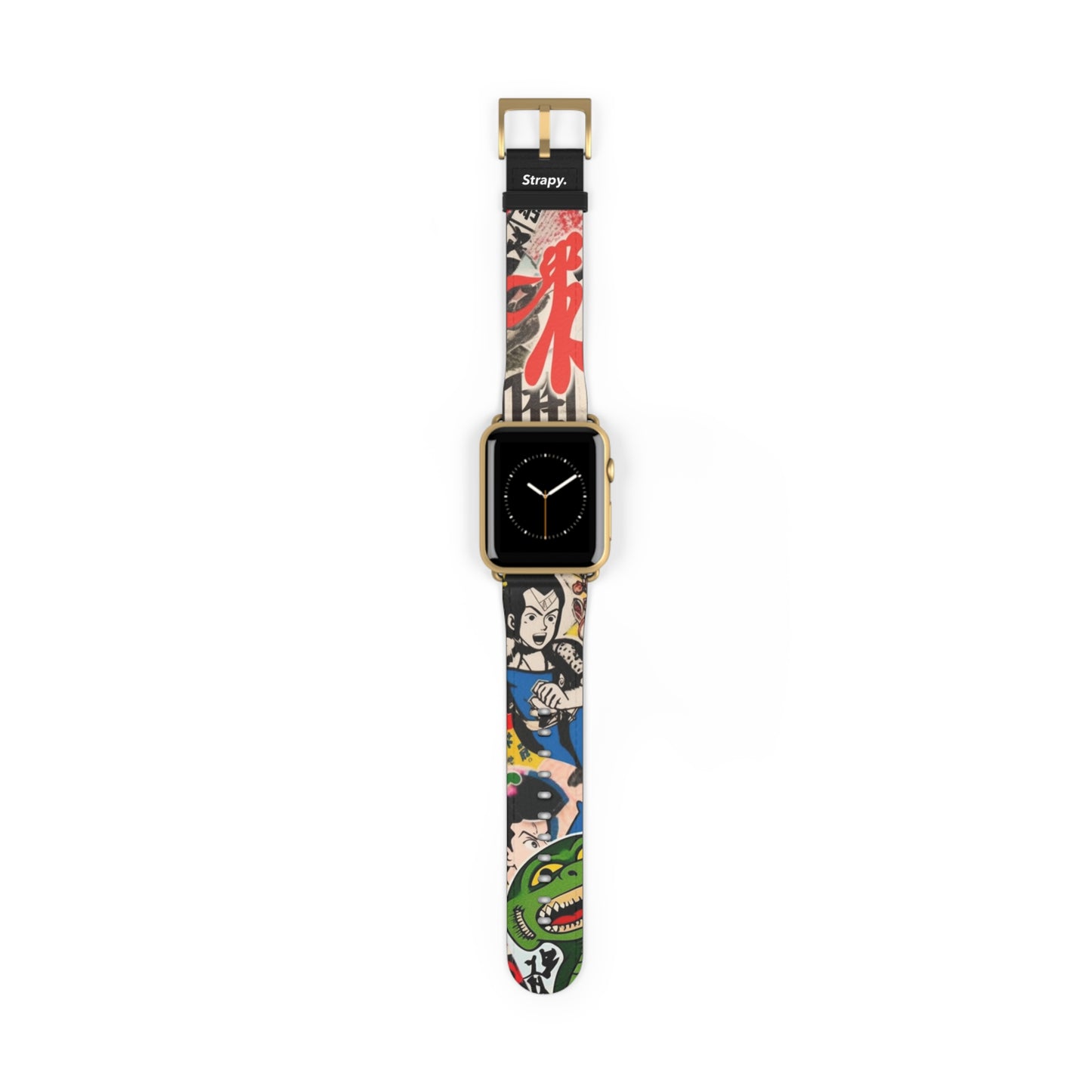 Art Pop Japanisches Cartoon-TV – Apple Watch Armband/Band aus Leder