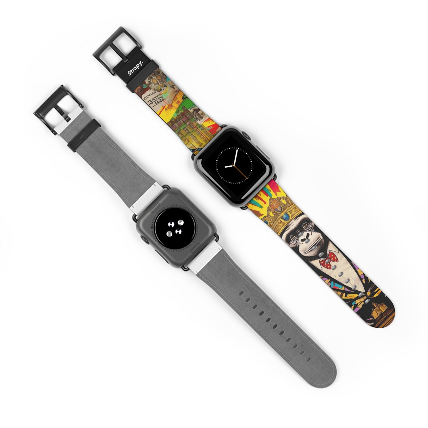 Art Pop Alec Monopoly Homage King Monkey – Apple Watch Armband/Band aus Leder