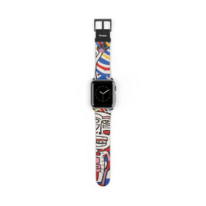 Abstract Jean Dubuffet Homage The Man - Leather Apple Watch Strap/Band