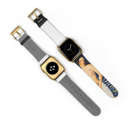 Abstrakter Picasso-Hommage-Frauenkörper – Apple-Watch-Armband/-Band aus Leder