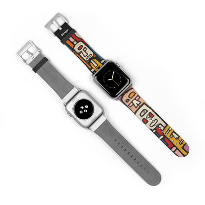 Abstract Debuffet Homage People - Leather Apple Watch Strap/Band