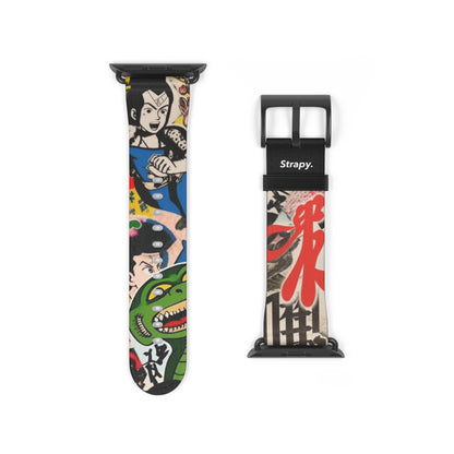 Art Pop Japanese Cartoon TV - Leather Apple Watch Strap/Band