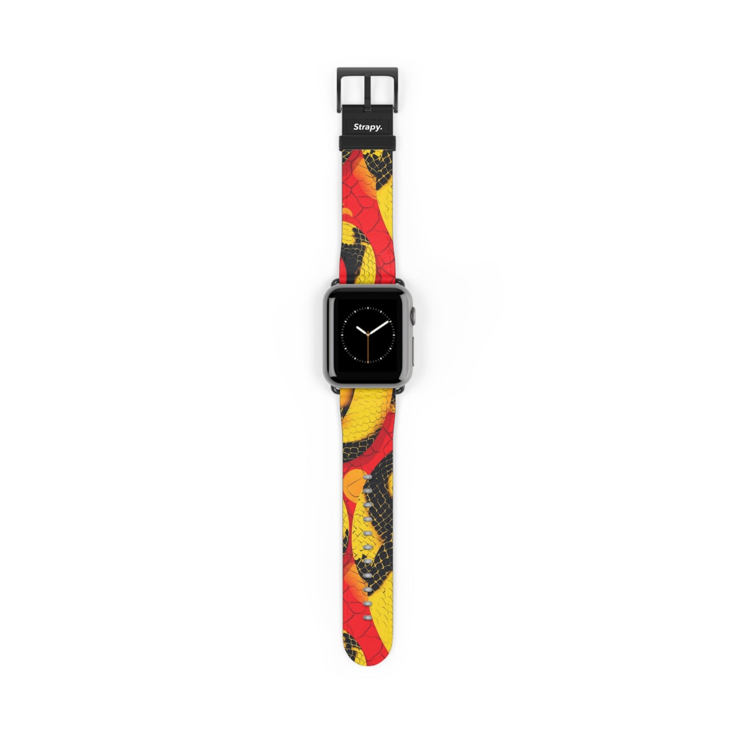 Surreal Art Pop Fire Snake Pattern – Apple Watch Armband/Band aus Leder