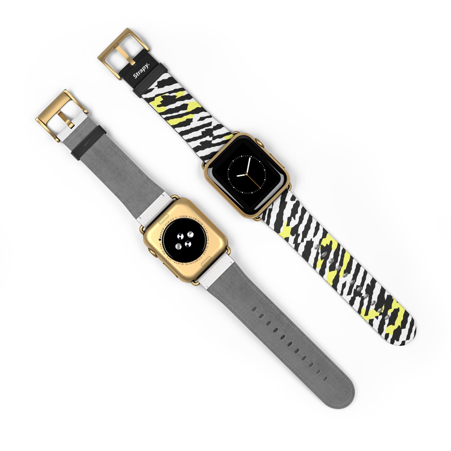 Digitales Zebra-Leoparden-Abstact-Muster – Leder-Apple-Watch-Armband