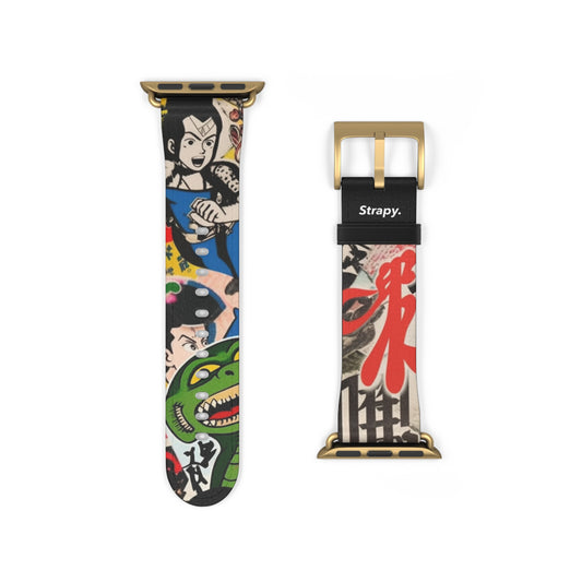 Art Pop Japanese Cartoon TV - Leather Apple Watch Strap/Band