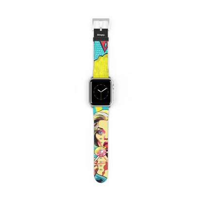 Artpop Comic Lollipop- Leather Apple Watch Strap/Band