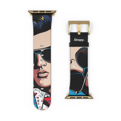 Art Pop Elvis - Leather Apple Watch Strap/Band