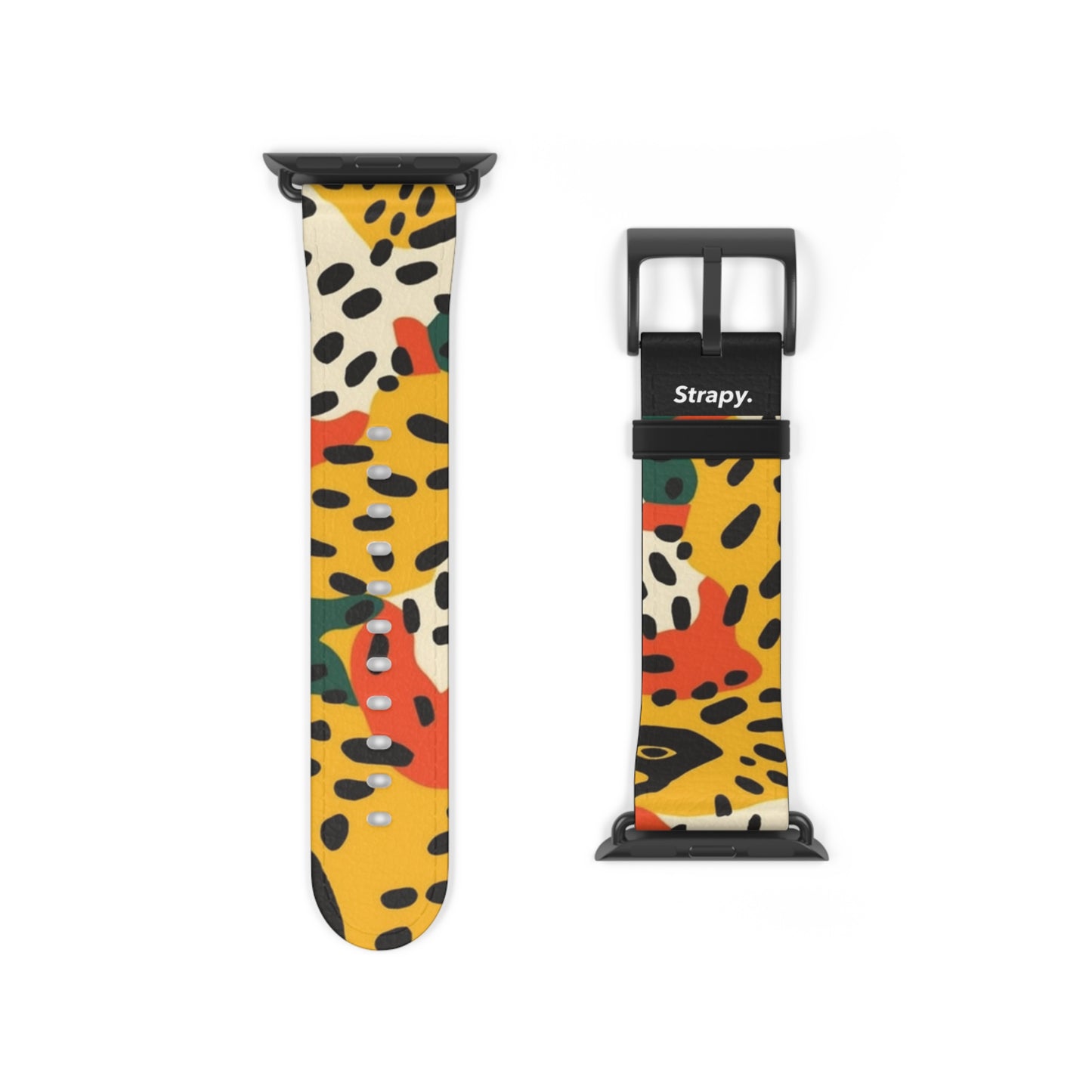 Abstract Leopard Picasso Style Pattern - Leather Apple Watch Strap/Band