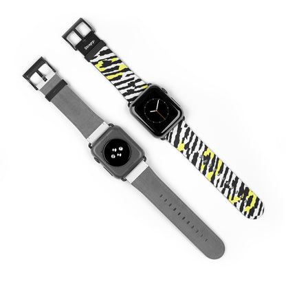 Digitales Zebra-Leoparden-Abstact-Muster – Leder-Apple-Watch-Armband