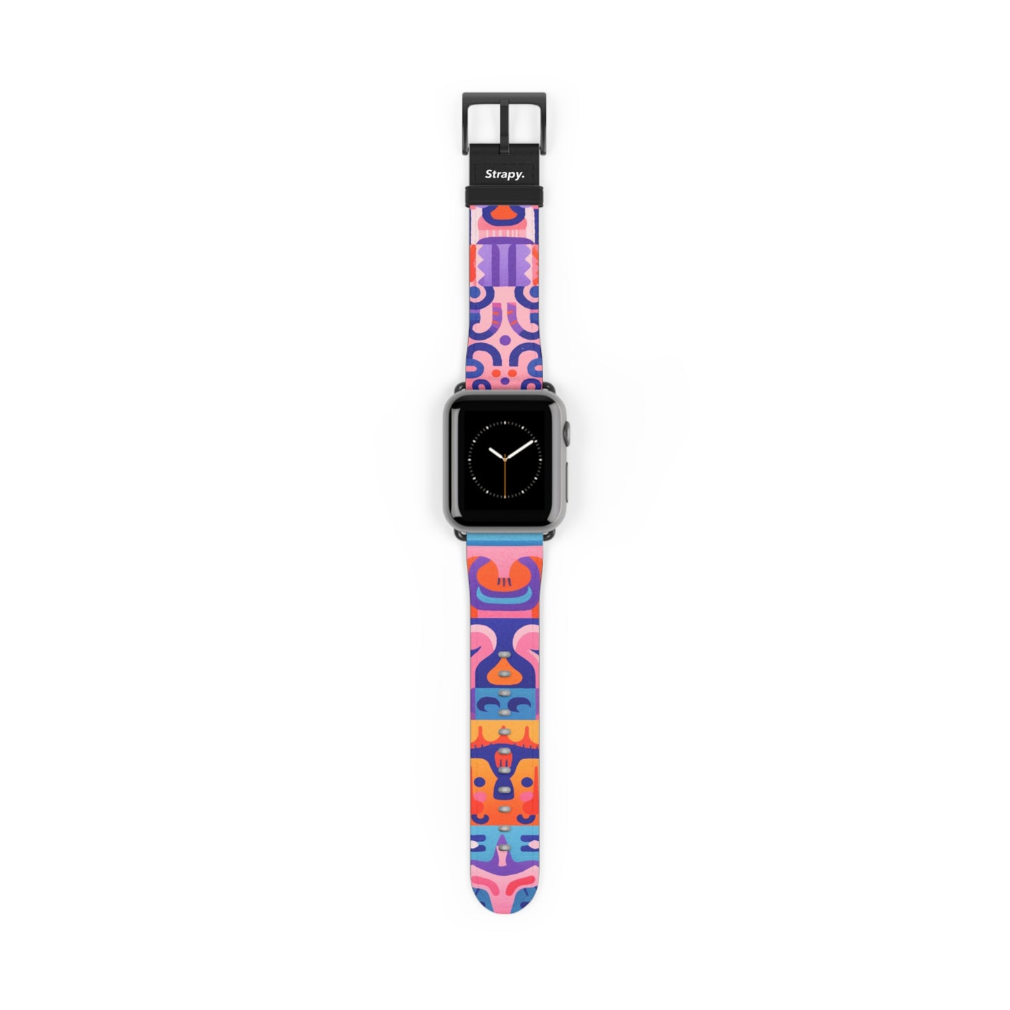 Abstract Art Pop Creatures Pattern - Leather Apple Watch Strap/Band