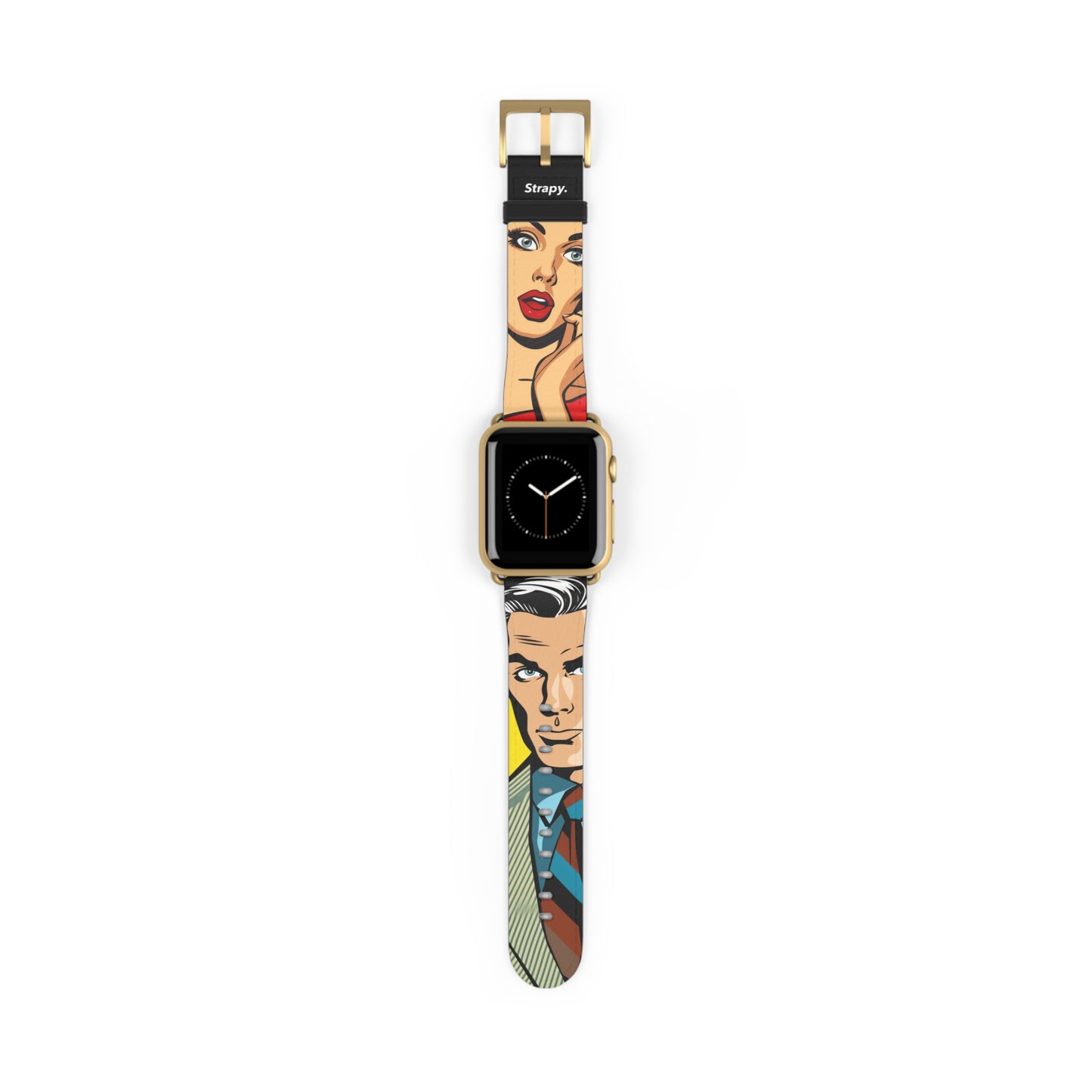 Vintage Art Pop Too Handsome - Bracelet/Bande Apple Watch en cuir