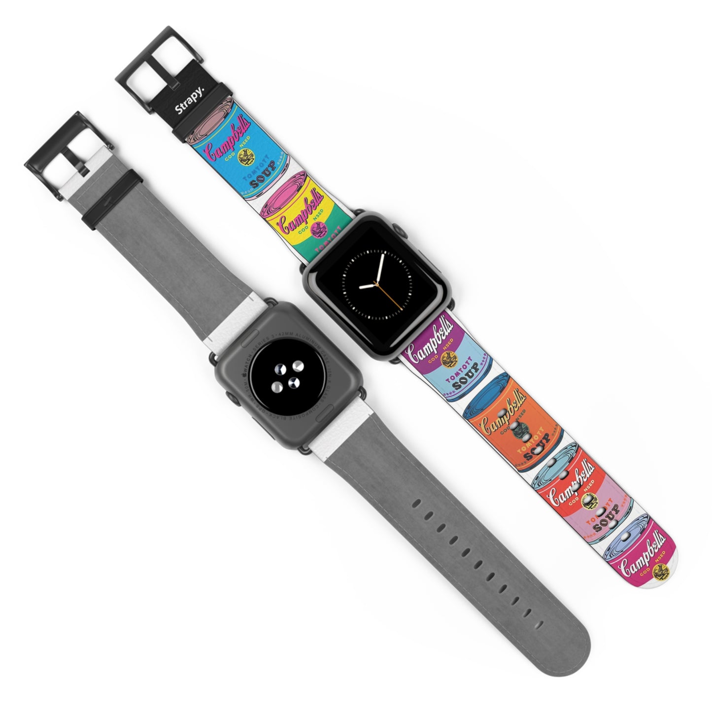 Art Pop Andy Warhol Stlye Suppenmuster – Apple Watch Armband/Band aus Leder