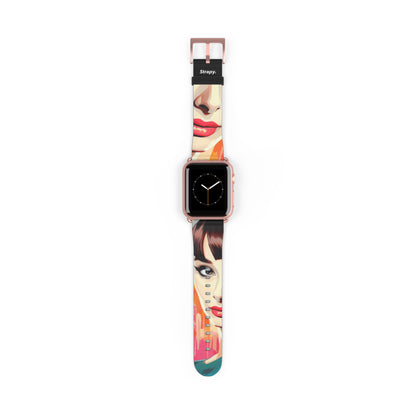 Art Pop Audrey Hepburn – Apple Watch Armband/Band aus Leder