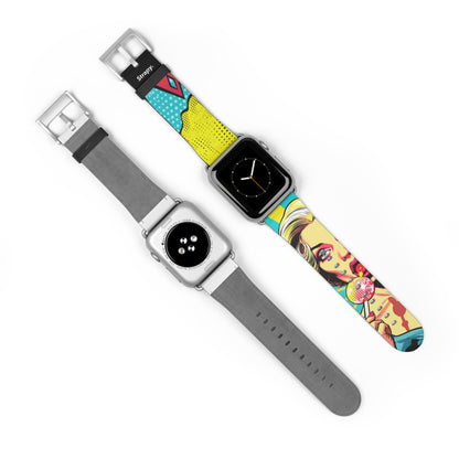 Artpop Comic Lollipop- Leather Apple Watch Strap/Band