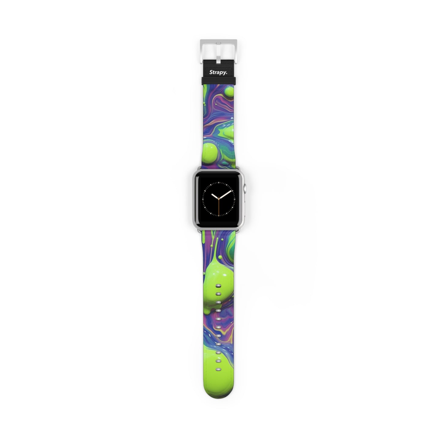 Surreal Acrylic Blobs Pattern - Leather Apple Watch Strap/Band