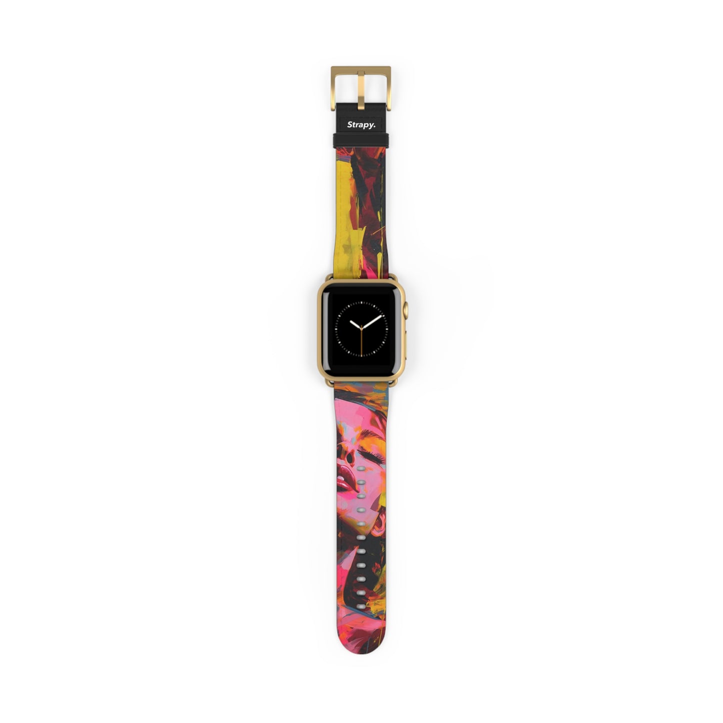 Art Pop Françoise Nielly Hommage Schließen Sie Ihre Augen – Apple Watch Armband/Band aus Leder