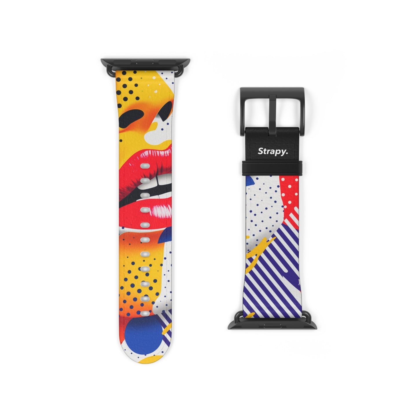 Art Pop Lichtenstein Homage Lips - Leather Apple Watch Strap/Band