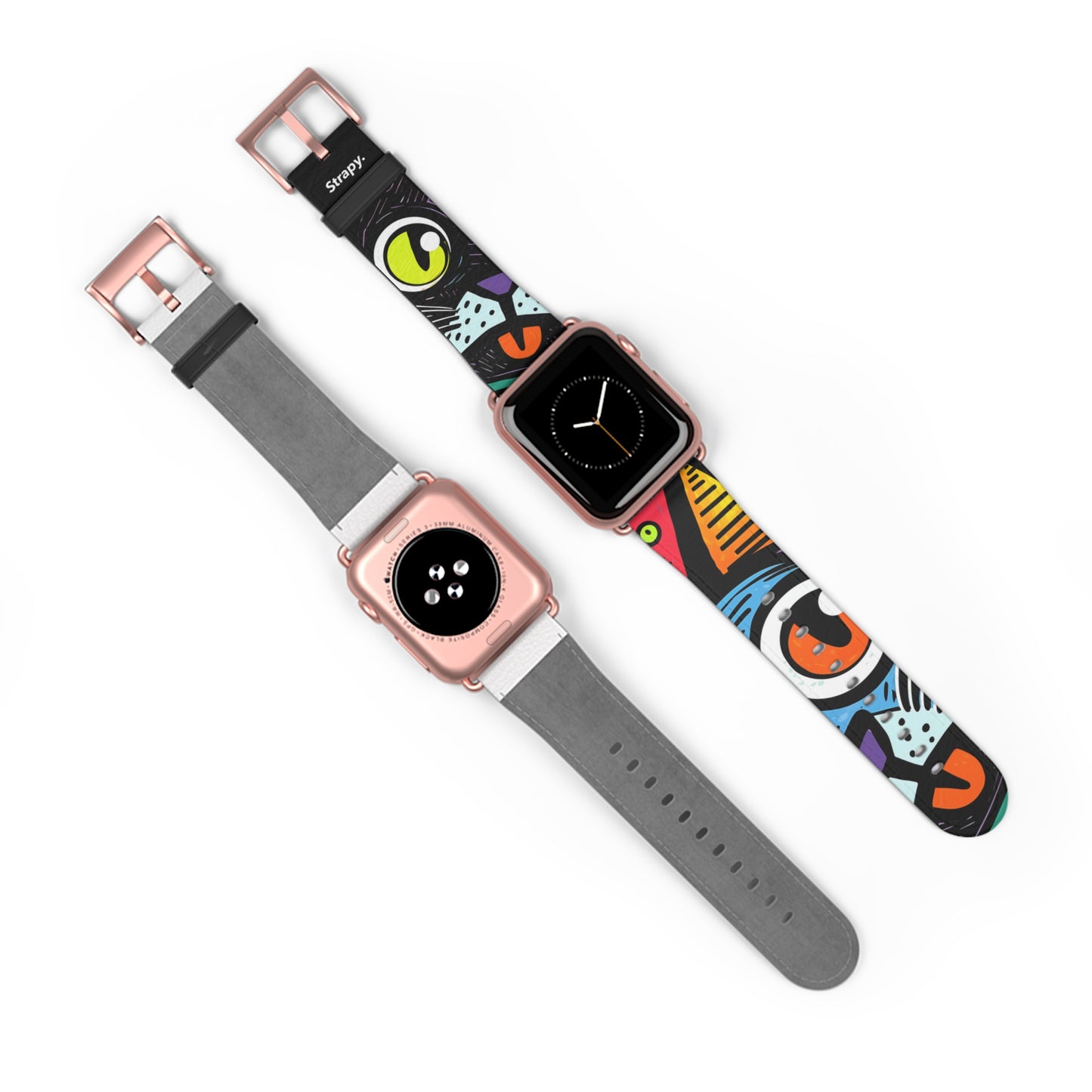 Chats Pop Art Abstrait - Bracelet/Bande Apple Watch en cuir