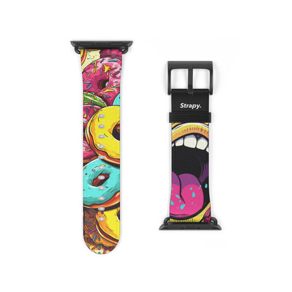 Art Pop Tasty Donuts - Bracelet/Bande Apple Watch en cuir