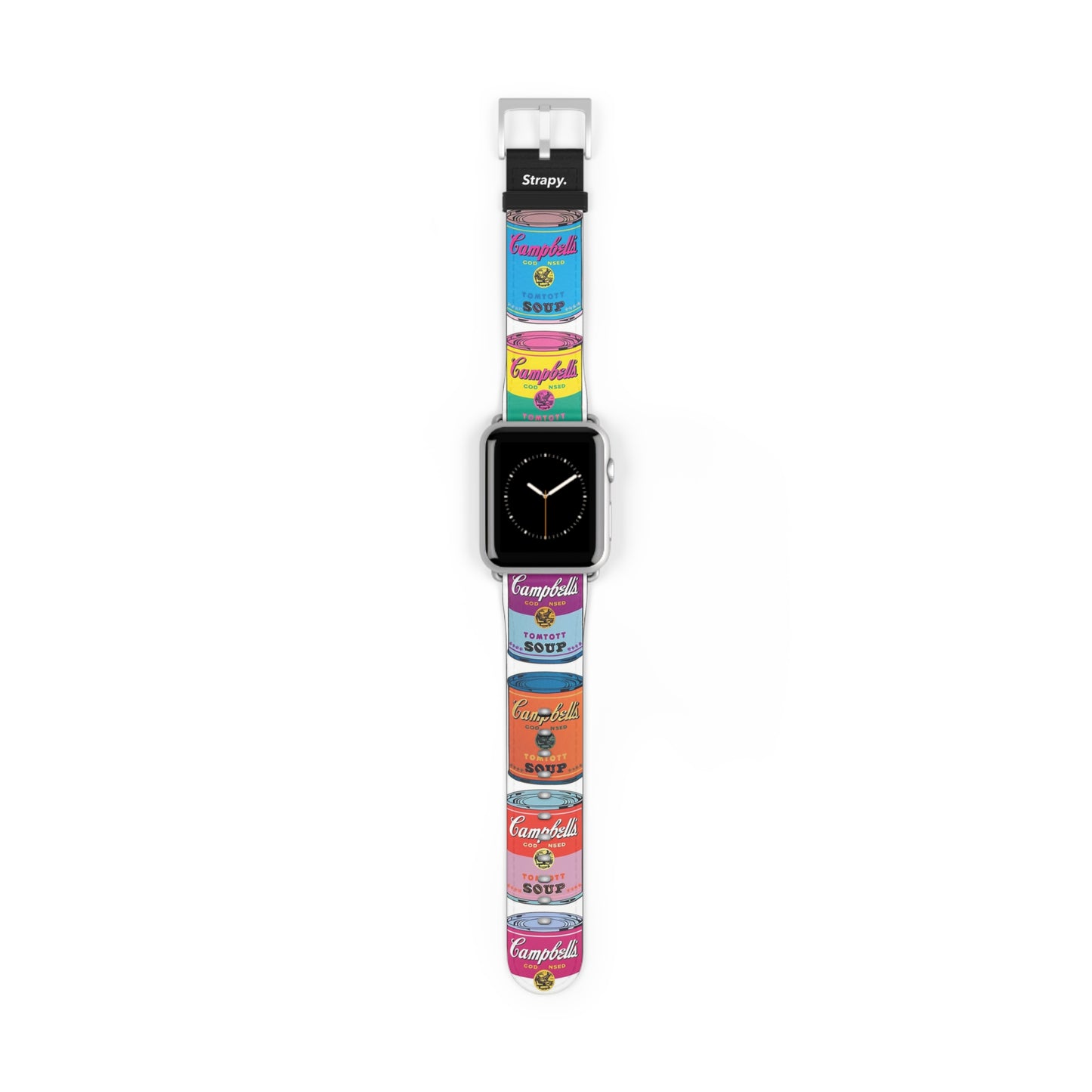 Art Pop Andy Warhol Homage Soup Pattern Leather Apple Watch Band