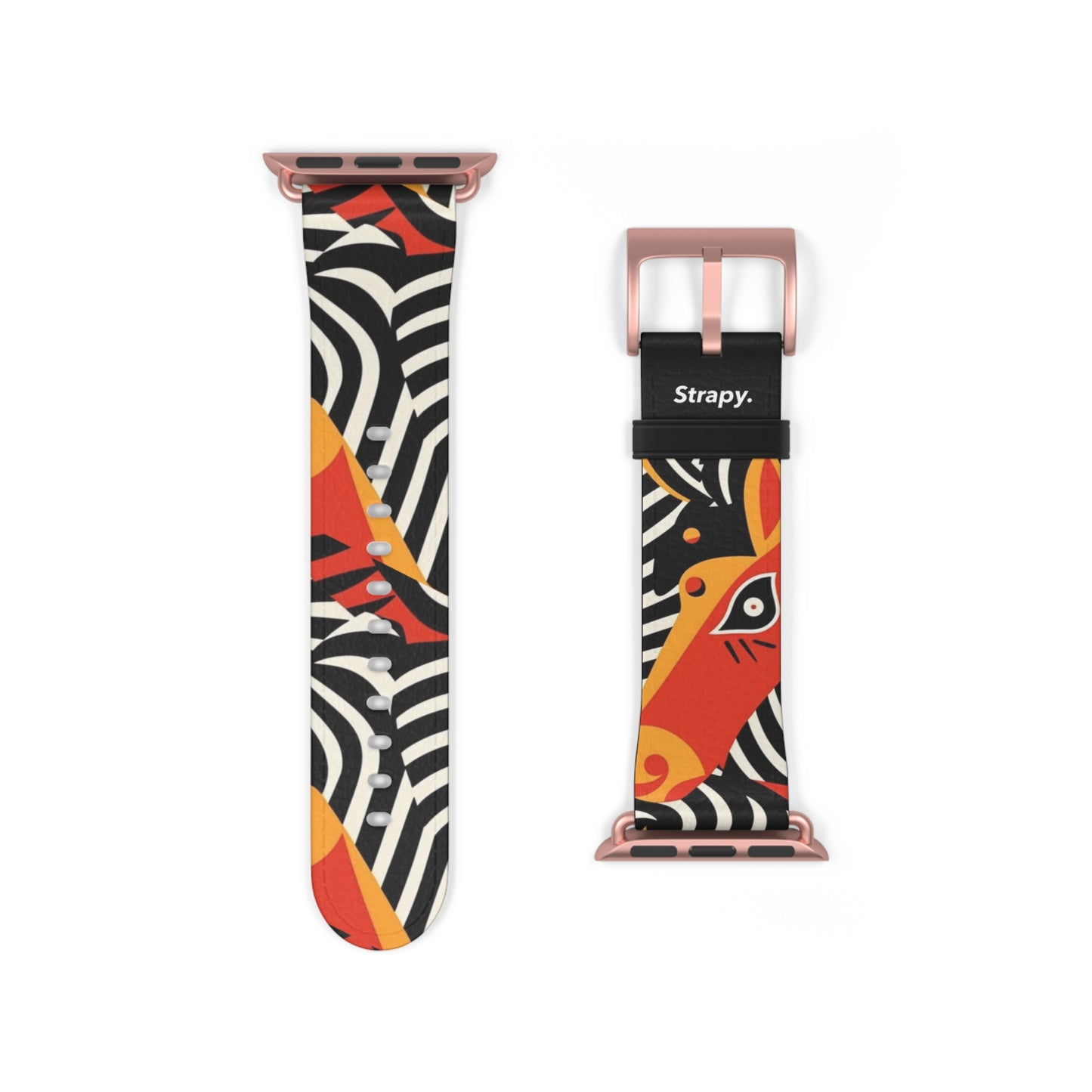 Abstract Zebra Picasso Style Pattern - Leather Apple Watch Strap/Band