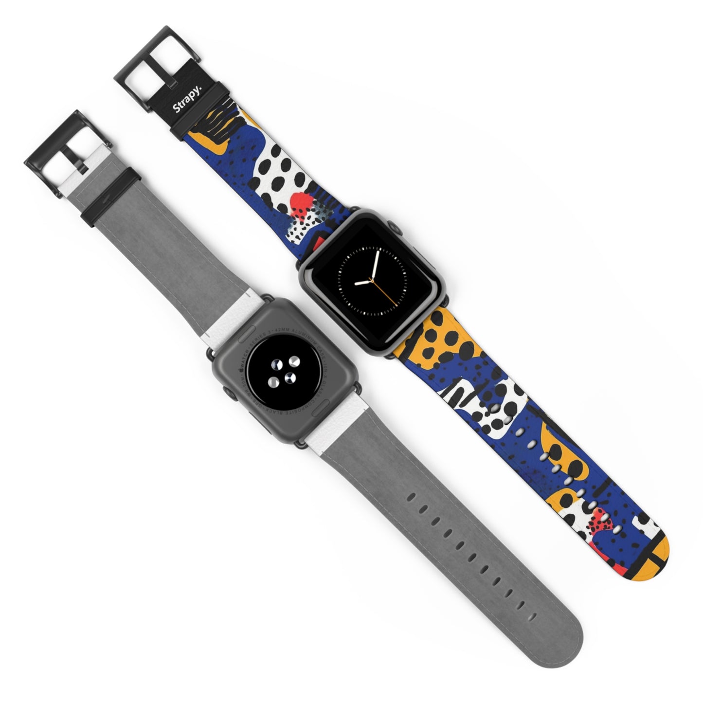 Motif abstrait de style Picasso zèbres et léopards - Bracelet/Bande Apple Watch en cuir