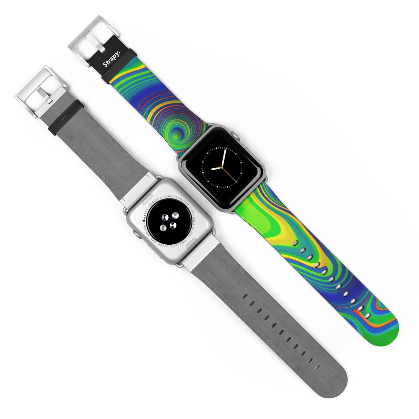 Surreal Wavy Heatmap Pattern Leather Apple Watch Band