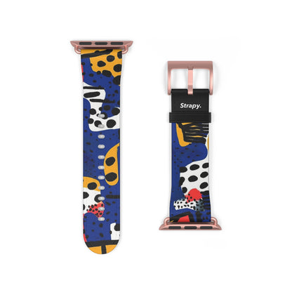 Abstract Zebras & Leopards Picasso Style Pattern - Leather Apple Watch Strap/Band