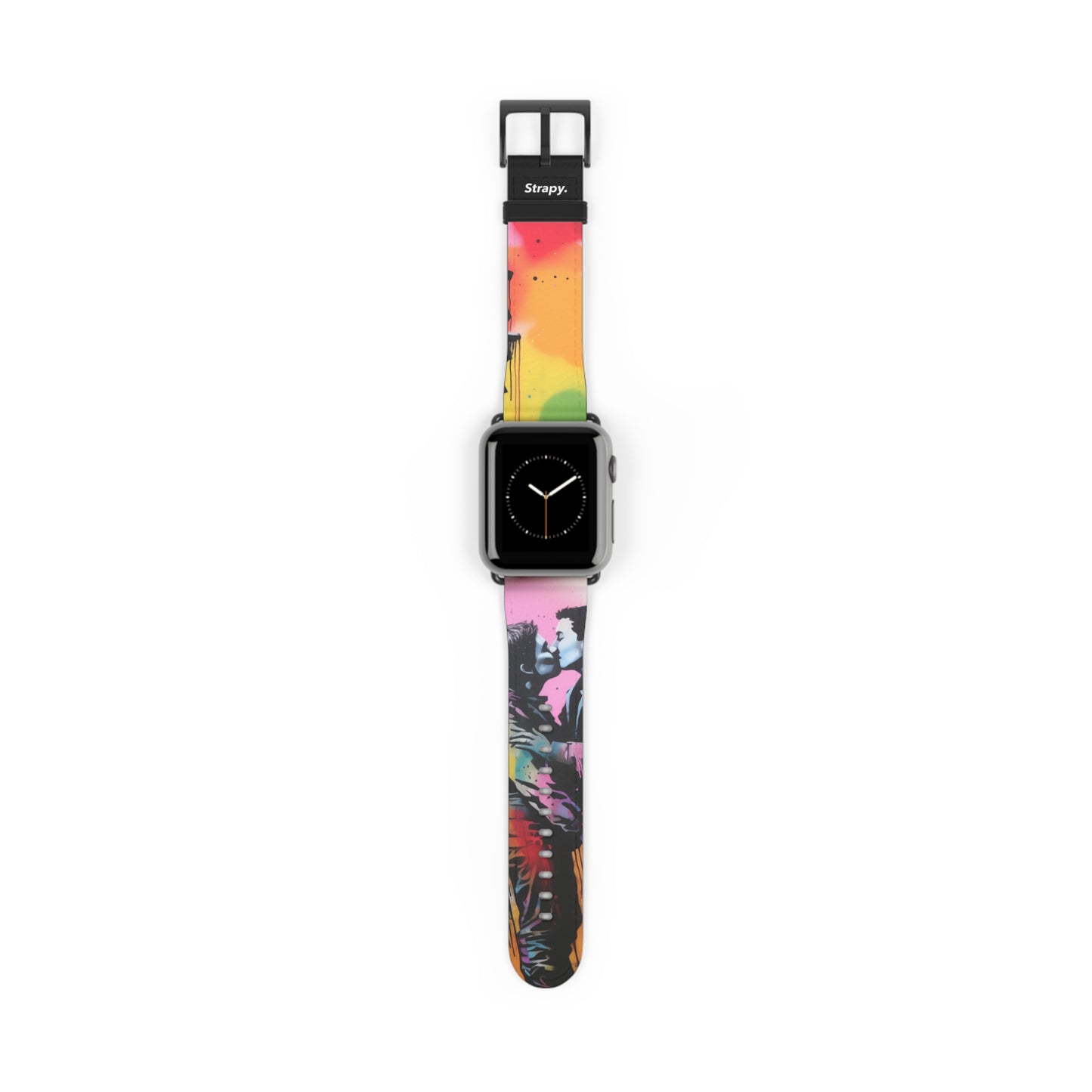 Stencil Love is Love (He/Him/They) Pride - Leather Apple Watch Strap/Band