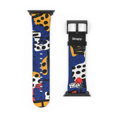 Abstract Zebras & Leopards Picasso Style Pattern - Leather Apple Watch Strap/Band