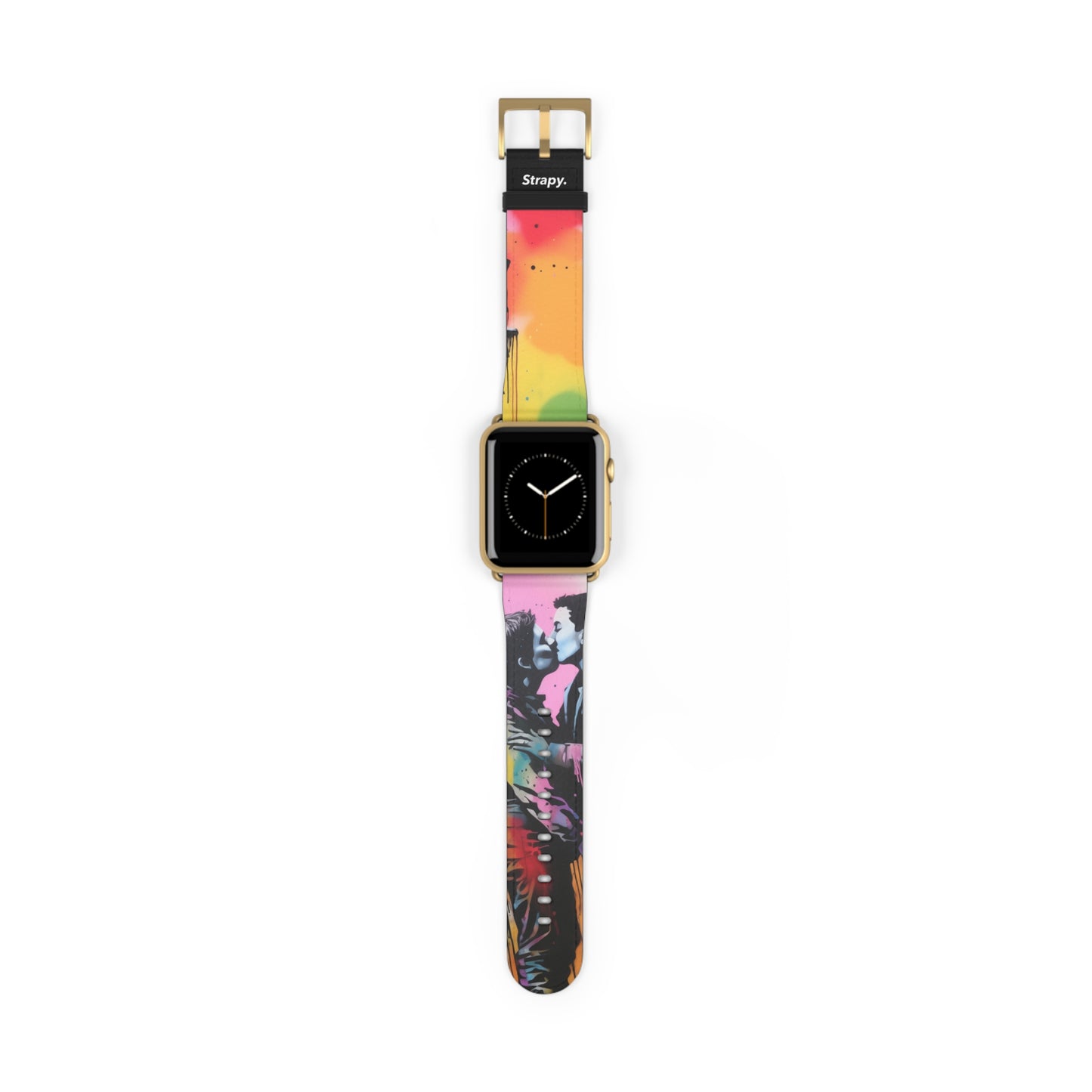 Pochoir Love is Love (He/Lui/Ils) Pride - Bracelet/Bande Apple Watch en cuir