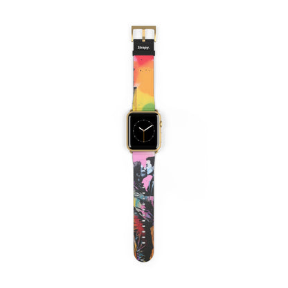 Stencil Love is Love (He/Him/They) Pride - Leather Apple Watch Strap/Band