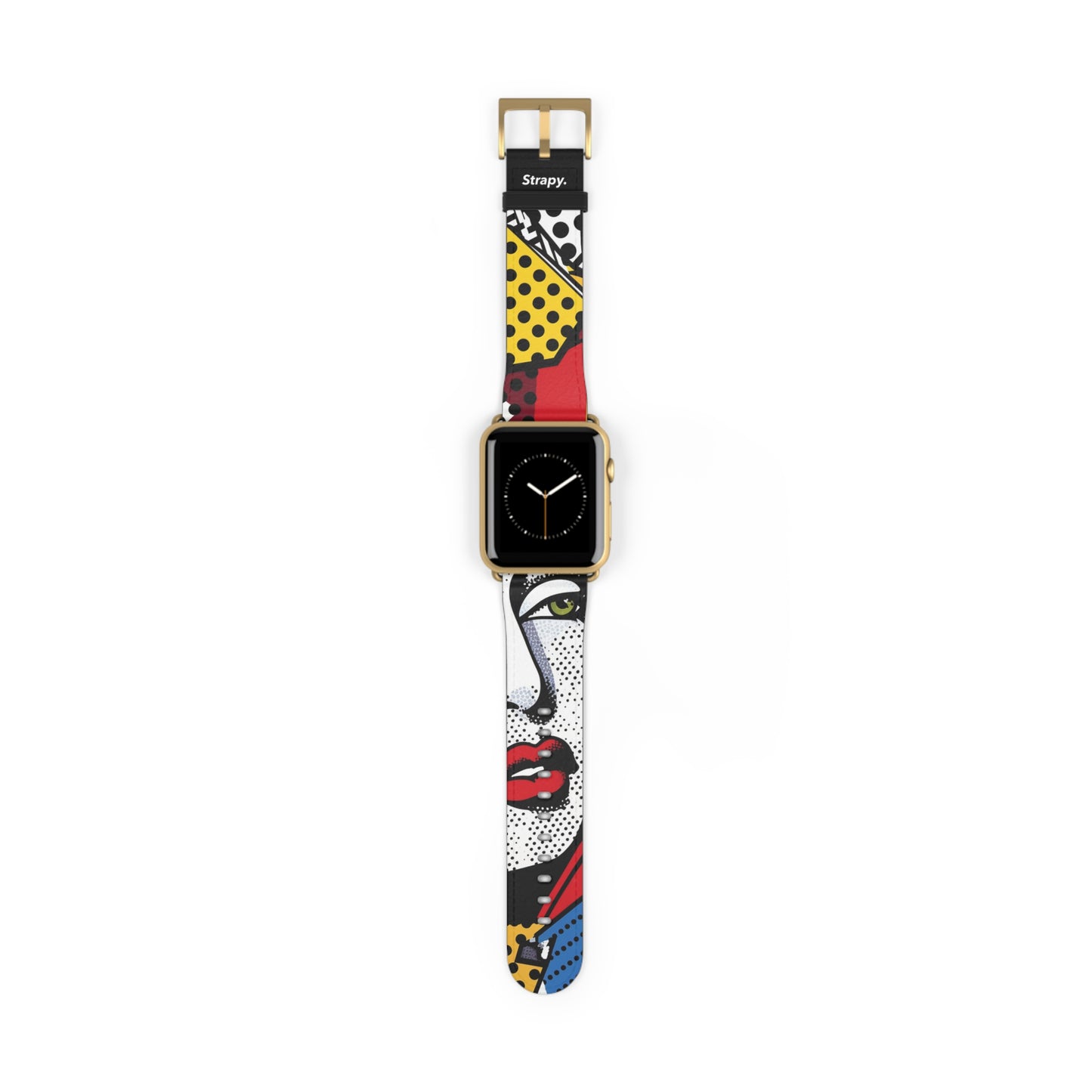 Comic Art Pop Lichtenstein Homage Woman - Leather Apple Watch Strap/Band