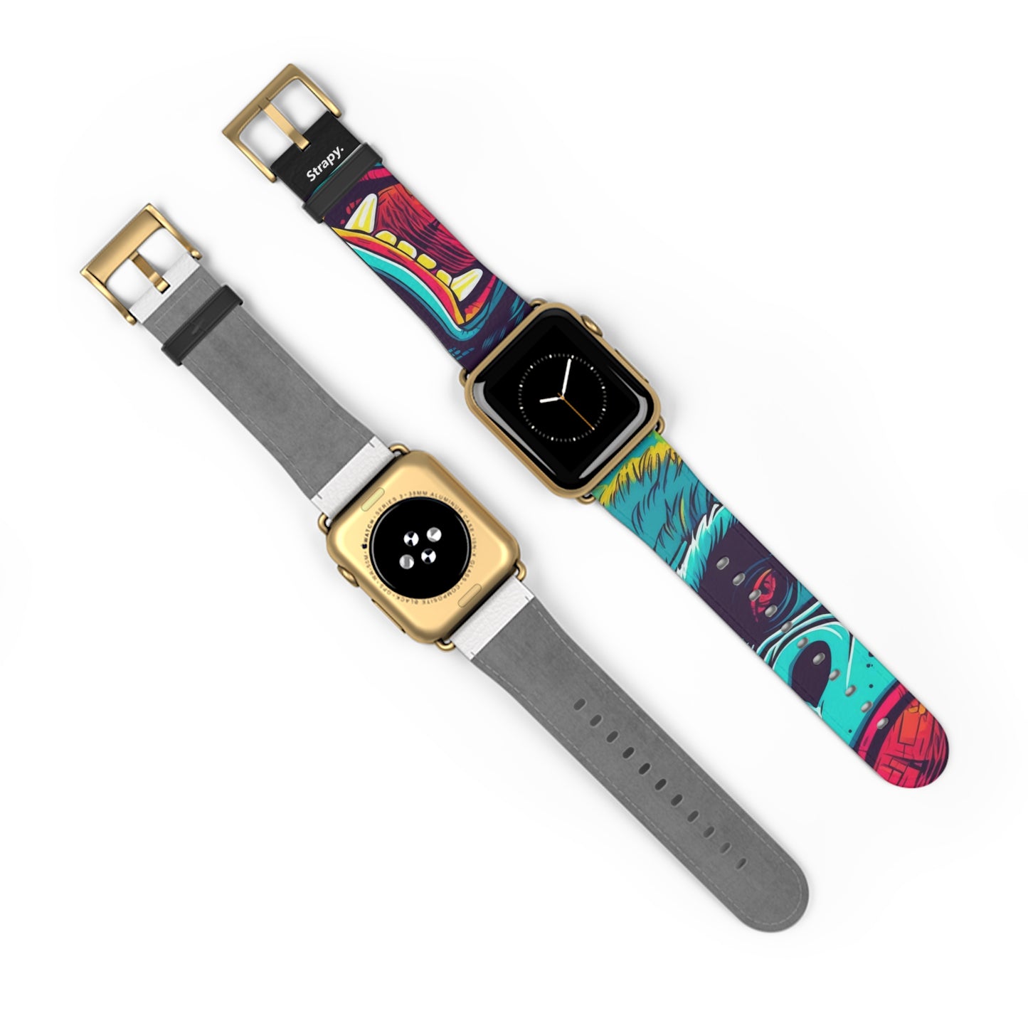 Art Pop King Kong - Bracelet/Bande Apple Watch en cuir