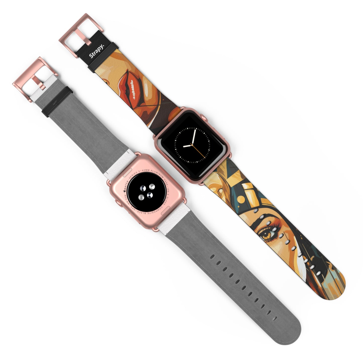 Art Pop Cléopâtre - Bracelet/Bande Apple Watch en cuir