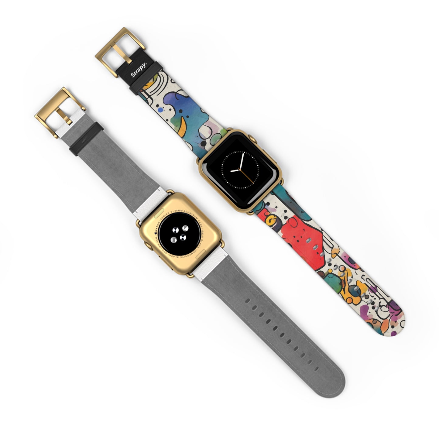 Abstract Surrealism Watercolor Dreams - Leather Apple Watch Strap/Band