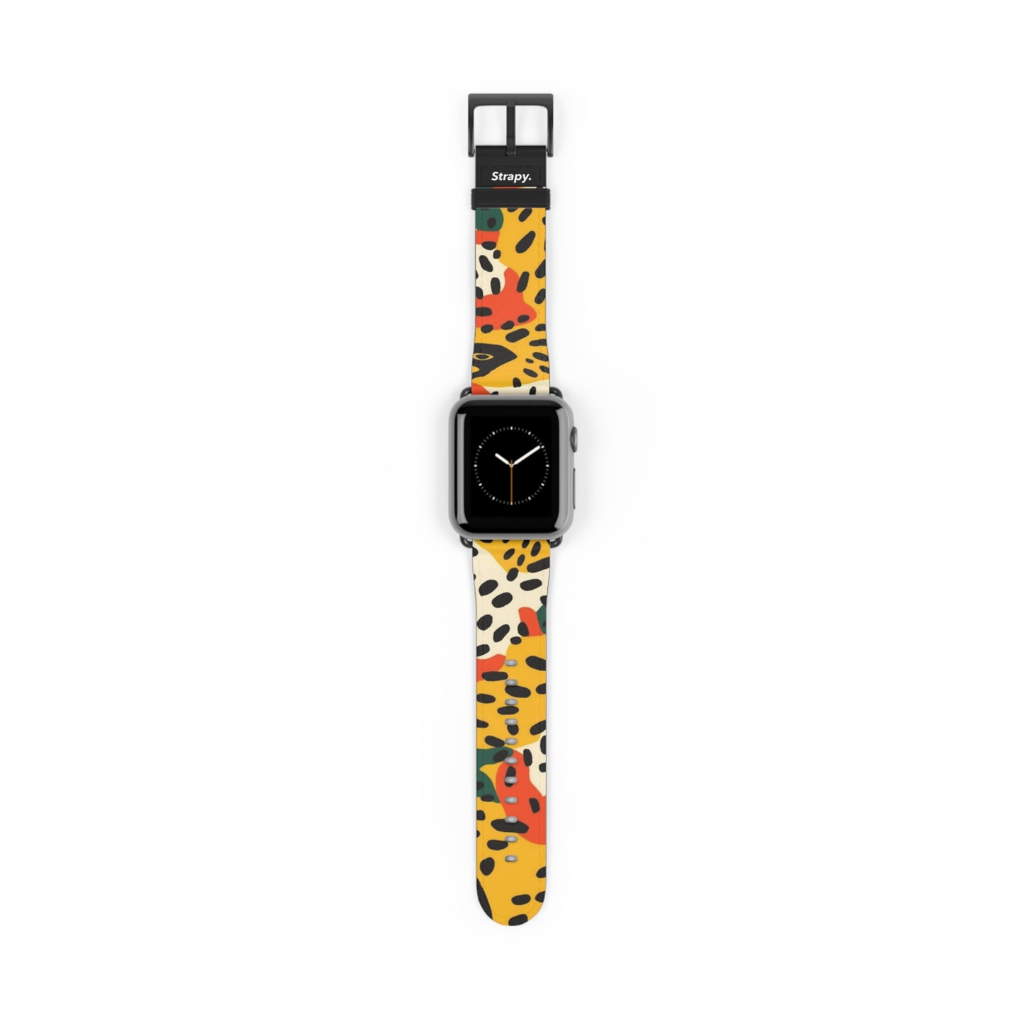 Abstraktes Leopardenmuster im Picasso-Stil – Lederarmband für die Apple Watch