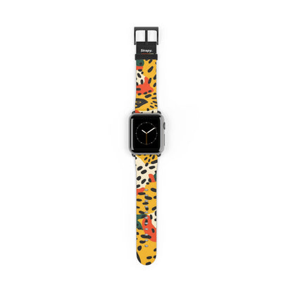 Abstract Leopard Picasso Style Pattern - Leather Apple Watch Strap/Band