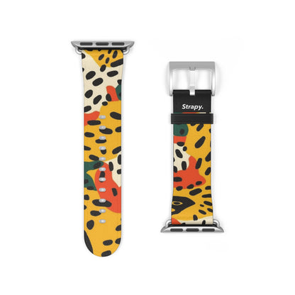 Abstract Leopard Picasso Style Pattern - Leather Apple Watch Strap/Band