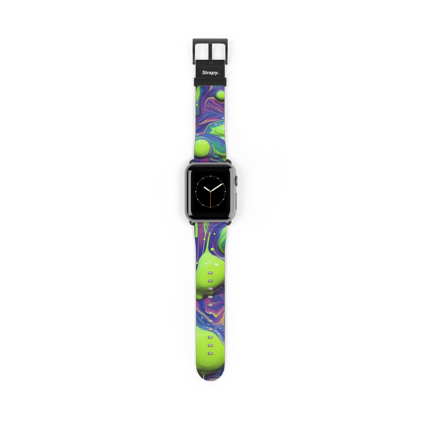 Surreal Acrylic Blobs Pattern - Leather Apple Watch Strap/Band