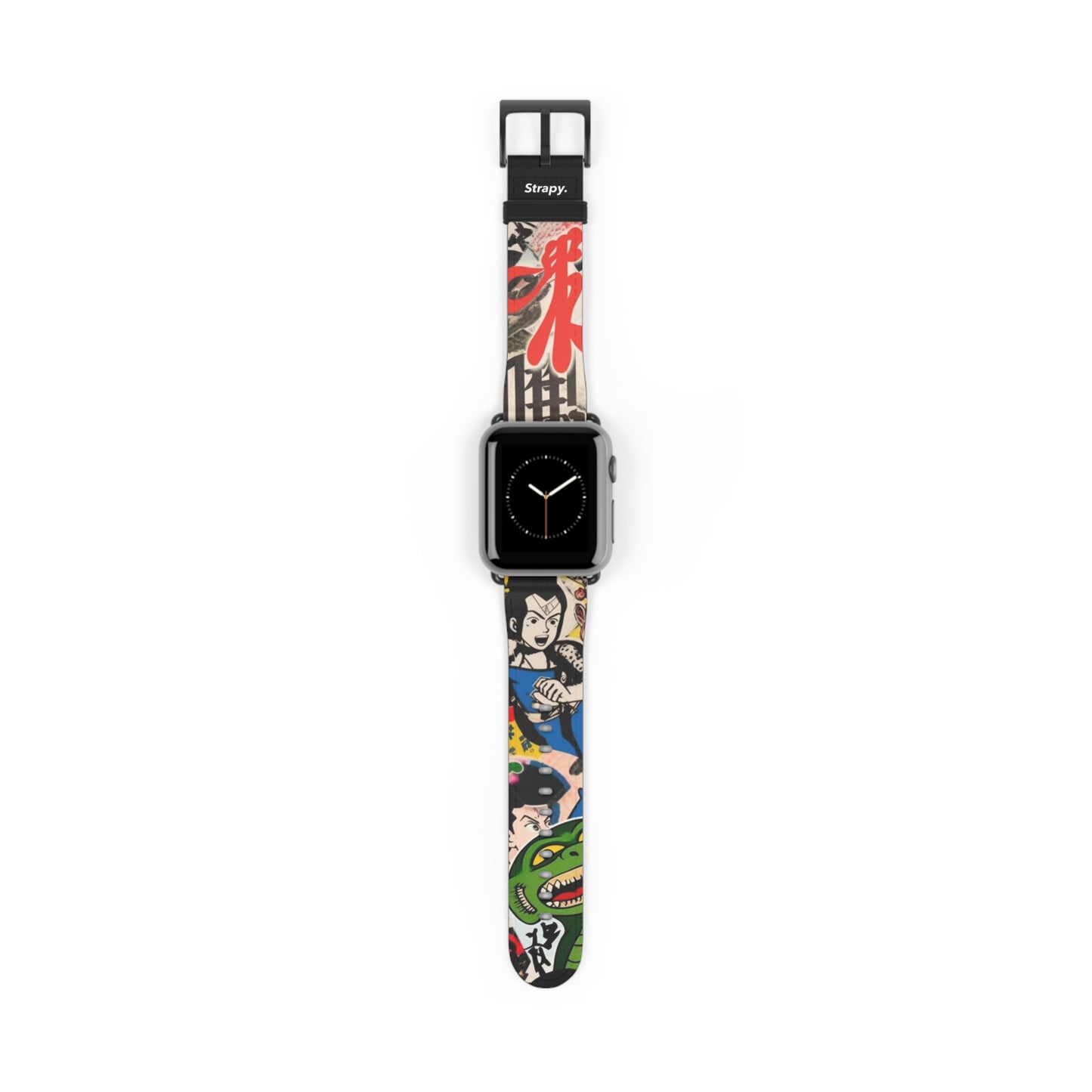 Art Pop Japanisches Cartoon-TV – Apple Watch Armband/Band aus Leder