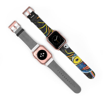 Abstract Human Basquiat Style - Leather Apple Watch Strap/Band