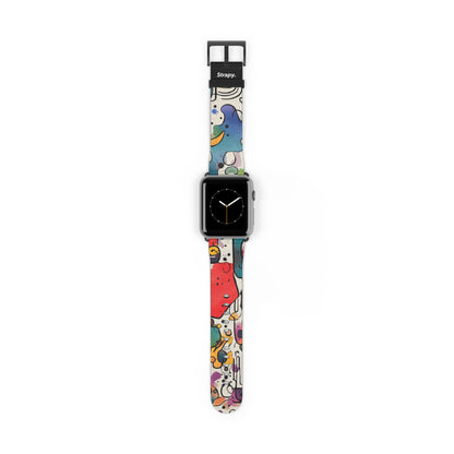 Abstract Surrealism Watercolor Dreams - Leather Apple Watch Strap/Band