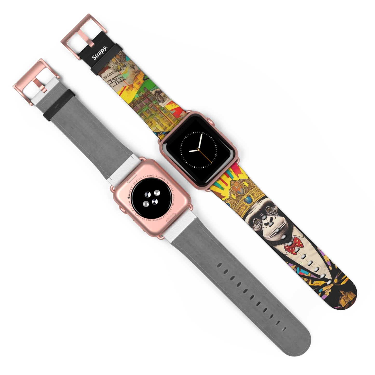 Art Pop Alec Monopoly Homage King Monkey – Apple Watch Armband/Band aus Leder